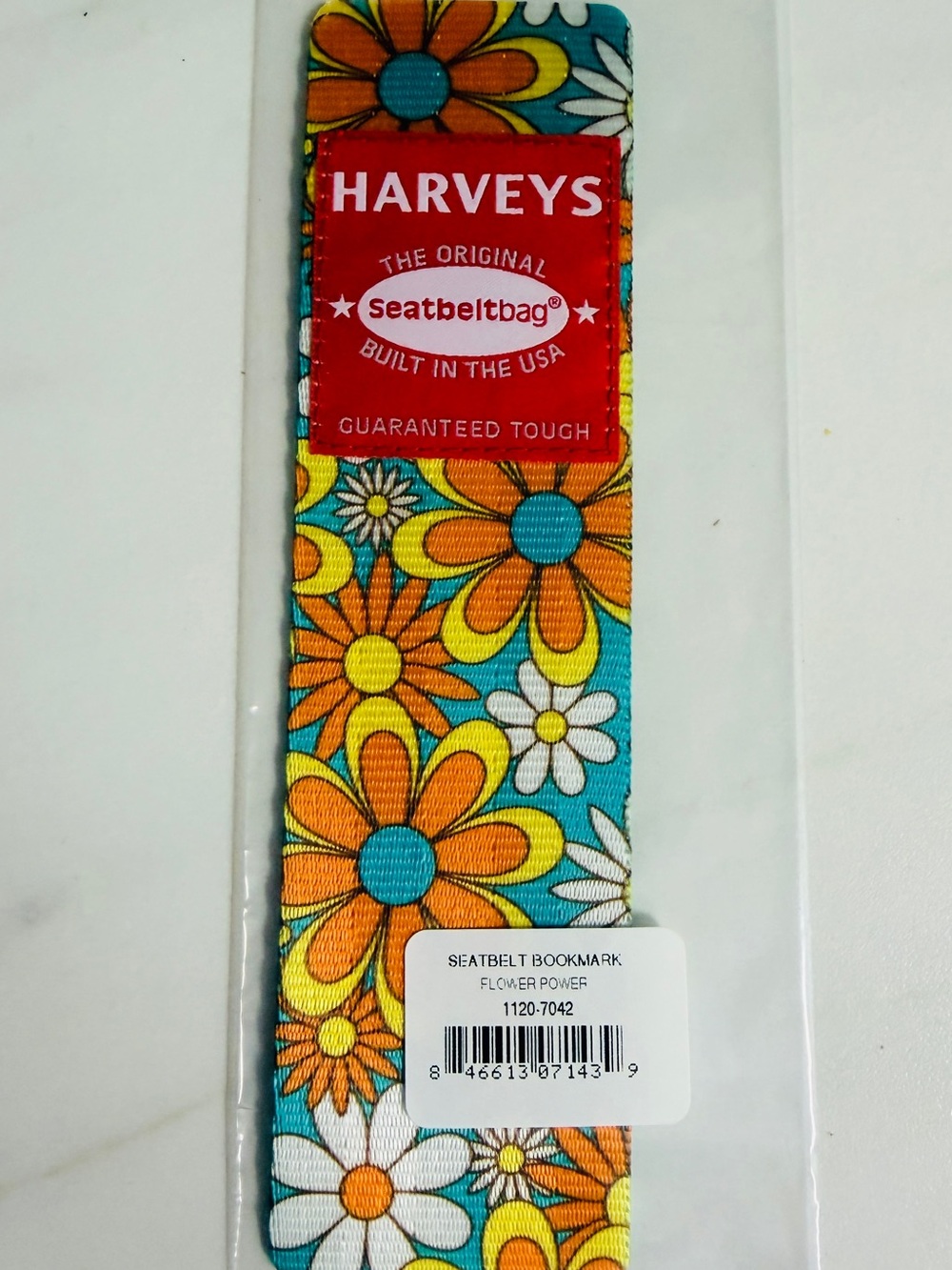 Harveys Seatbelt Bookmark- FLOWER POWER- NEW